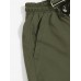 Men Multi Pockets Solid Color Belted Utility Zip String Casual Cargo Pants Overalls