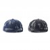Men Denim Distressed Ripped Trendy All  match Adjustable Brimless Beanie Landlord Caps Skull Caps